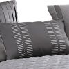 10 Piece Queen Polyester Comforter Set with Geometric Print, Gray