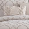10 Piece King Size Fabric Comforter Set with Quatrefoil Prints, White