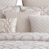 10 Piece King Size Fabric Comforter Set with Quatrefoil Prints, White