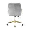 Adjustable Leatherette Swivel Office Chair with 5 Star Base, Gray and Gold