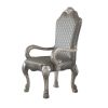Leatherette Arm Chair with High Back and Claw Legs, Set of 2, Antique White