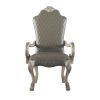 Leatherette Arm Chair with High Back and Claw Legs, Set of 2, Antique White