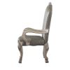Leatherette Arm Chair with High Back and Claw Legs, Set of 2, Antique White