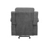 Fabric Upholstered Glider Recliner Chair with Pillow Top Armrest, Gray