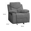 Fabric Upholstered Glider Recliner Chair with Pillow Top Armrest, Gray