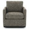 Swivel Fabric Upholstered Accent Chair with Track Arms and Trim Base, Gray