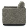 Swivel Fabric Upholstered Accent Chair with Track Arms and Trim Base, Gray