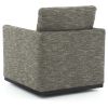 Swivel Fabric Upholstered Accent Chair with Track Arms and Trim Base, Gray