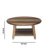 Rustic Plank Style Round Shape Cocktail and 2 End Tables, Set of 3, Brown