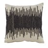 20 Inch Accent Pillow, Embroidered Details, Set of 4, Gray, Cream