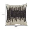 20 Inch Accent Pillow, Embroidered Details, Set of 4, Gray, Cream