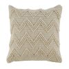 20 x 20 Cotton Accent Pillow with Chevron Beaded Details, Set of 4, Cream