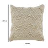 20 x 20 Cotton Accent Pillow with Chevron Beaded Details, Set of 4, Cream