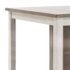 3 Piece Counter Height Table and Barstool Set, Antique White and Brown