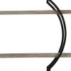 2 Tier Wooden Wall Shelf with Quatrefoil Design Open Metal Frame, Black