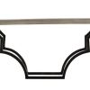 2 Tier Wooden Wall Shelf with Quatrefoil Design Open Metal Frame, Black