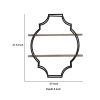 2 Tier Wooden Wall Shelf with Quatrefoil Design Open Metal Frame, Black