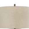 150 Watt Metal Body Table  Lamp with Network Design, Gray and Beige
