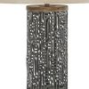 150 Watt Metal Body Table  Lamp with Network Design, Gray and Beige