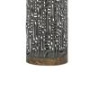 150 Watt Metal Body Table  Lamp with Network Design, Gray and Beige