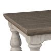 Rectangular Wooden Cocktail Table with Trestle Base,Brown and Antique White