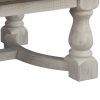 Rectangular Wooden Cocktail Table with Trestle Base,Brown and Antique White
