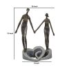 13 Inch Polyresin Couple Holding Hand Figurine, Bronze