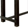 Rustic Plank Wooden Bar Table with Block Legs, Antique Black