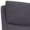 High Cushioned Tufted Back Fabric Office Chair with Star Base, Gray