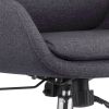 High Cushioned Tufted Back Fabric Office Chair with Star Base, Gray