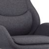 High Cushioned Tufted Back Fabric Office Chair with Star Base, Gray