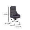 High Cushioned Tufted Back Fabric Office Chair with Star Base, Gray