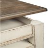 18 Inch Lift Top Two Tone Wooden Cocktail Table, White and Brown