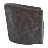 31 Inch Barrel Back Leatherette Swivel Accent Chair, Black