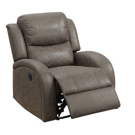 40 Inch Leatherette Power Recliner with USB Port, Brown