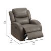 40 Inch Leatherette Power Recliner with USB Port, Brown