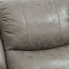 40 Inch Vegan Faux Leather Power Recliner with USB Port, Stone Gray