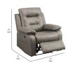 41 Inch Leatherette Power Recliner with USB Port, Gray