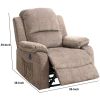 39 Inch Fabric Power Recliner with USB Port, Brown