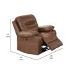 41 Inch leatherette Reclining Chair with USB Port, Brown