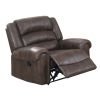 Leatherette Manual Motion Recliner with Tufted Back, Brown