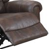 Leatherette Manual Motion Recliner with Tufted Back, Brown