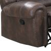Leatherette Manual Motion Recliner with Tufted Back, Brown