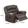 Leatherette Manual Motion Recliner with Tufted Back, Brown
