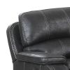 Leatherette Manual Recliner with Stitched Details, Black
