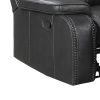 Leatherette Manual Recliner with Stitched Details, Black