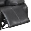 Leatherette Manual Recliner with Stitched Details, Black