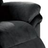 Fabric Upholstered Power Recliner with Pillow Arms, Gray