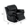 Fabric Upholstered Power Recliner with Pillow Arms, Gray