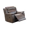 Fabric Manual Recliner Chair with Pillow Top Arms, Brown